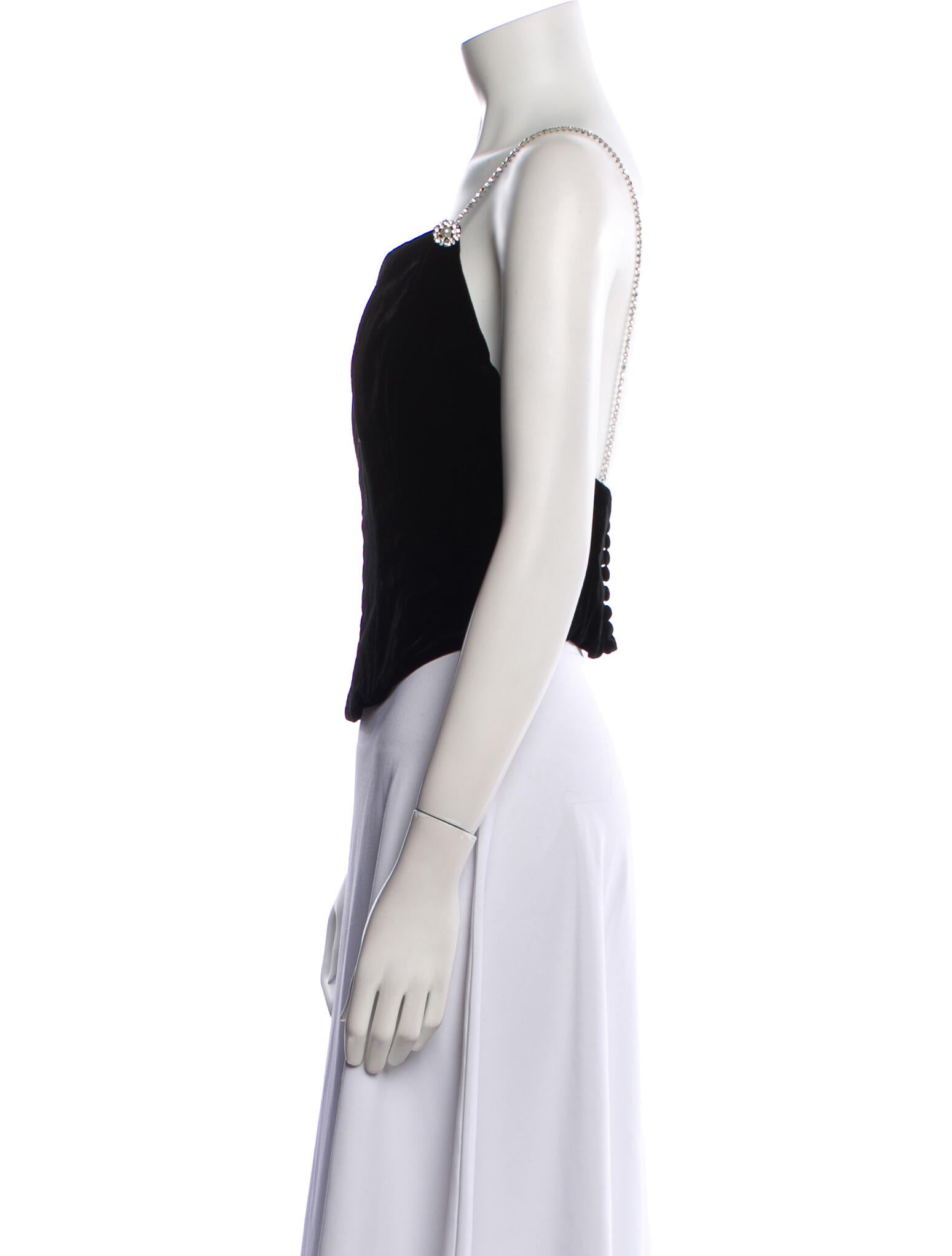Magda Butrym V-Neck Sleeveless Crop Top