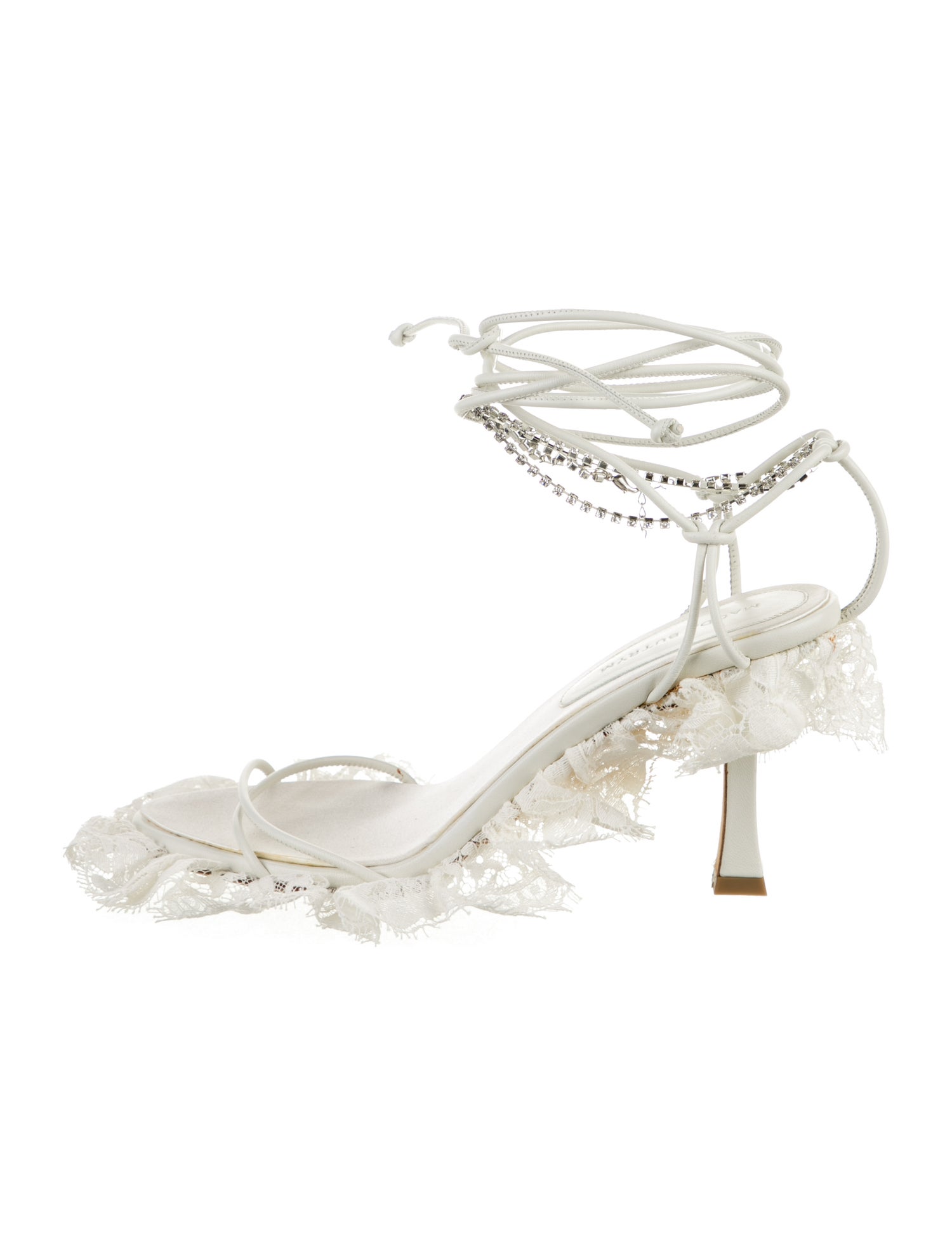Magda Butrym Leather Lace Trim Embellishment Sandals
