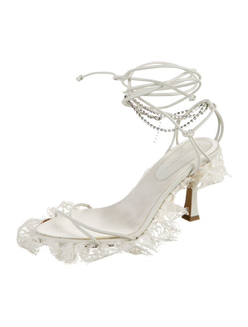 Magda Butrym Leather Lace Trim Embellishment Sandals