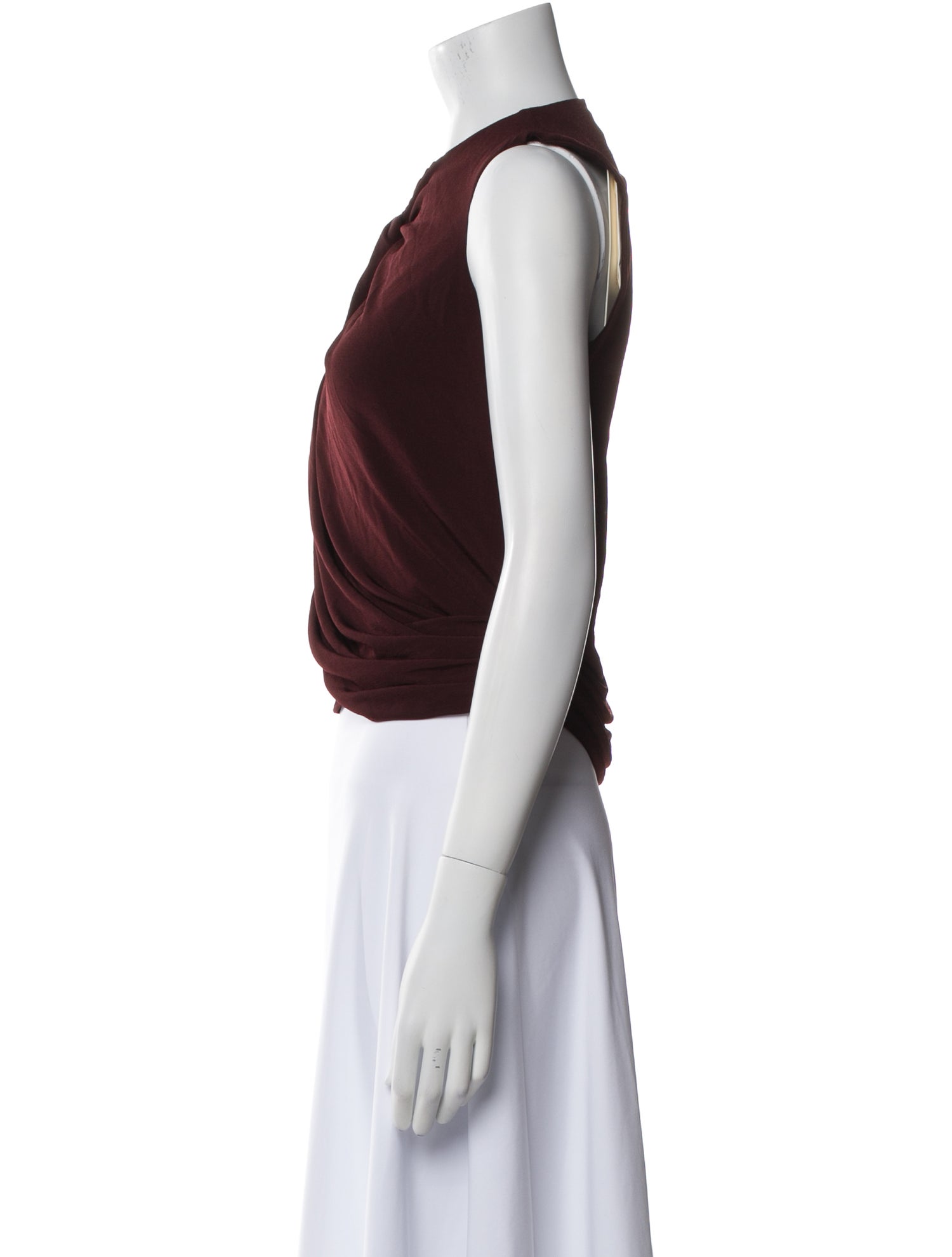 Magda Butrym Cowl Neck Three-Quarter Sleeve Crop Top