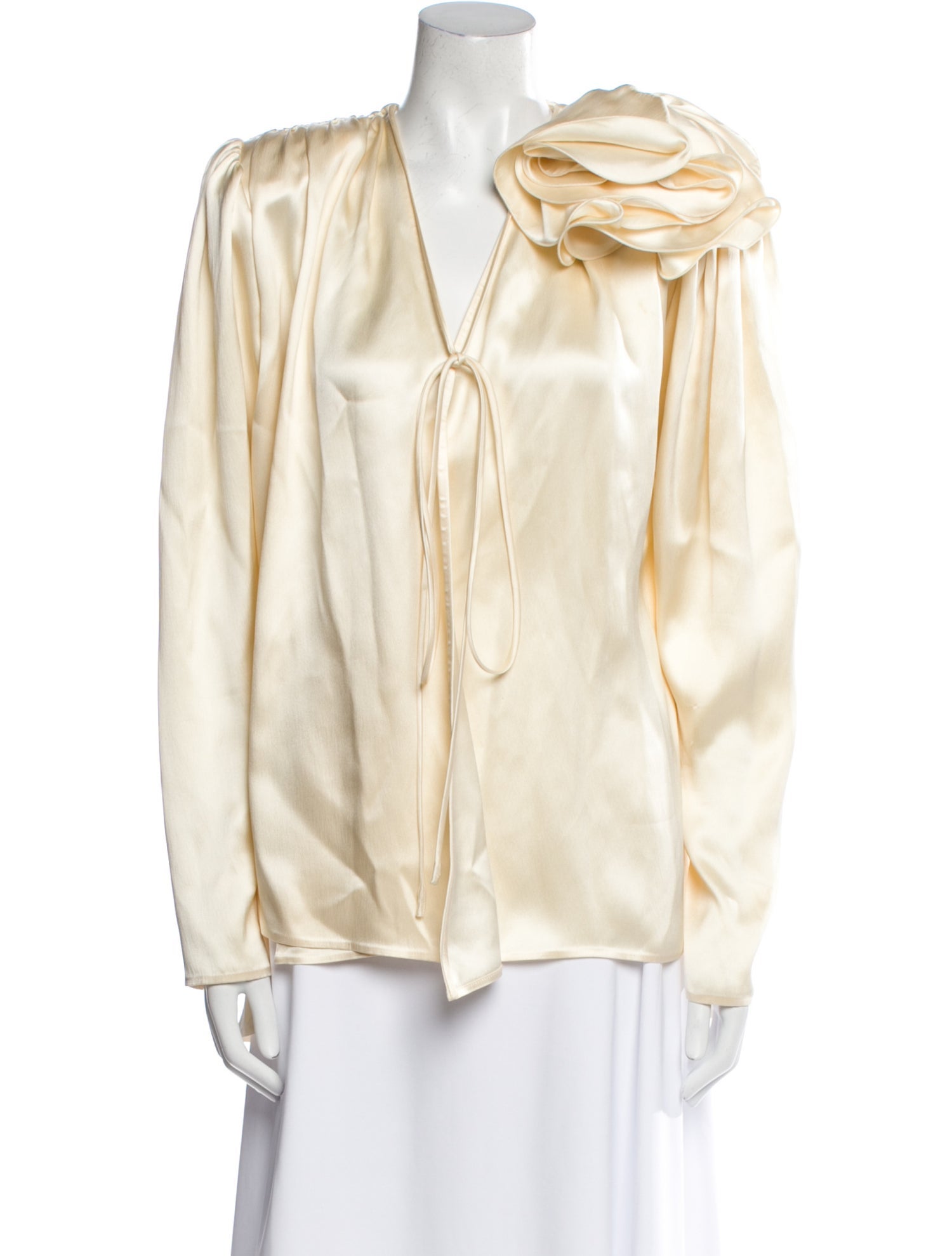 Magda Butrym Silk V-Neck Blouse