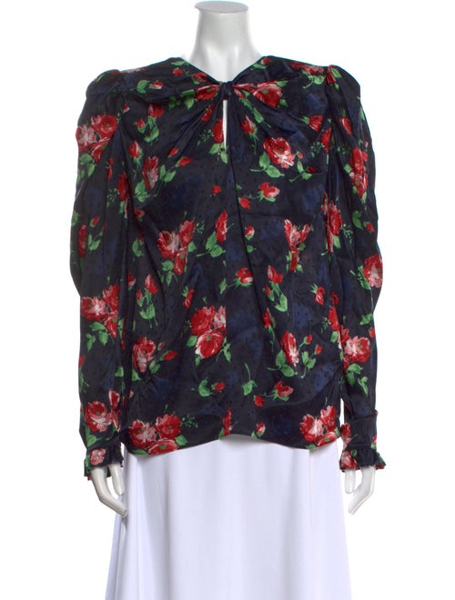 Magda Butrym Silk Floral Print Blouse