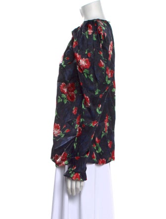 Magda Butrym Silk Floral Print Blouse