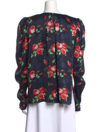 Magda Butrym Silk Floral Print Blouse