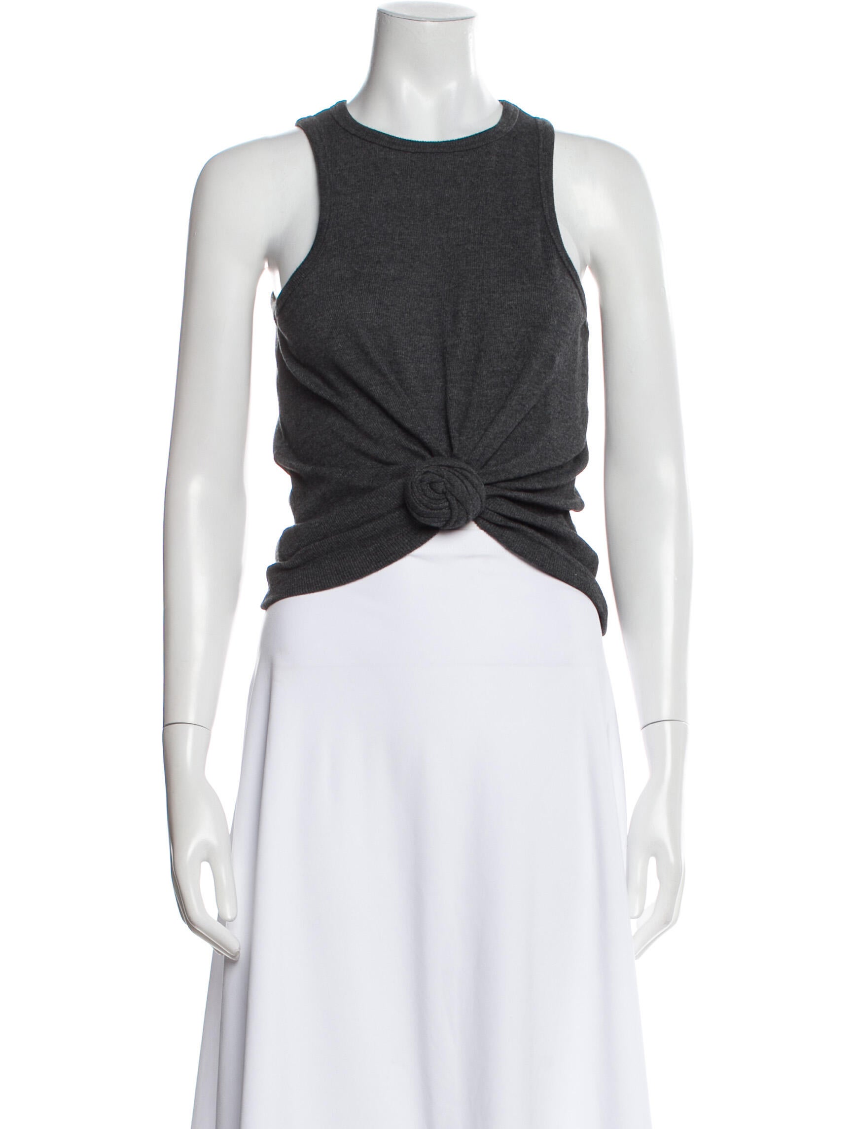 Magda Butrym Crew Neck Sleeveless Crop Top