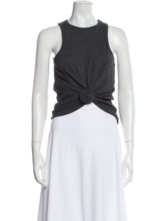 Magda Butrym Crew Neck Sleeveless Crop Top