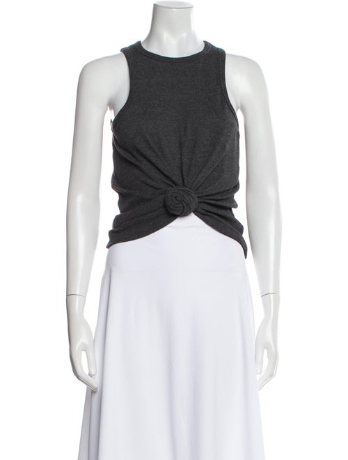 Magda Butrym Crew Neck Sleeveless Crop Top