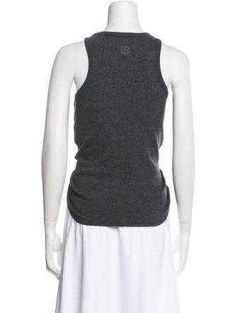Magda Butrym Crew Neck Sleeveless Crop Top