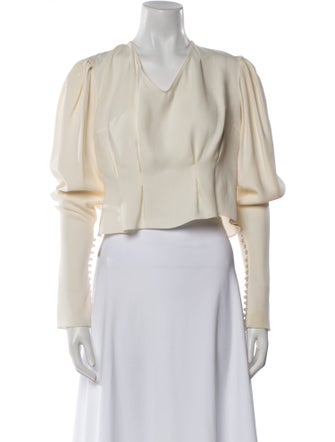 Magda Butrym Silk V-Neck Crop Top