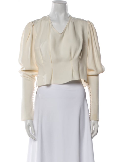 Magda Butrym Silk V-Neck Crop Top