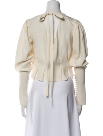 Magda Butrym Silk V-Neck Crop Top