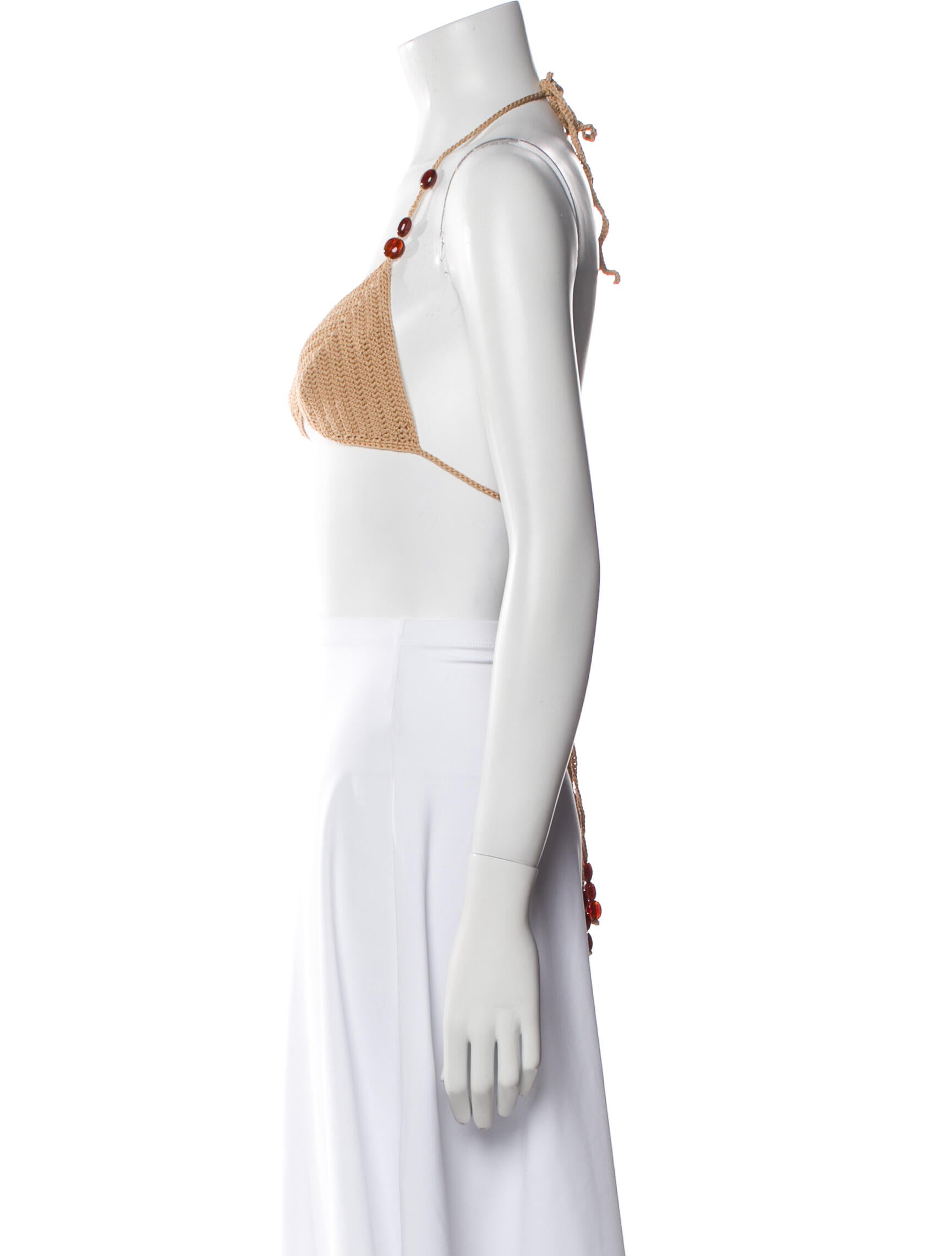 Magda Butrym Halterneck Sleeveless Crop Top