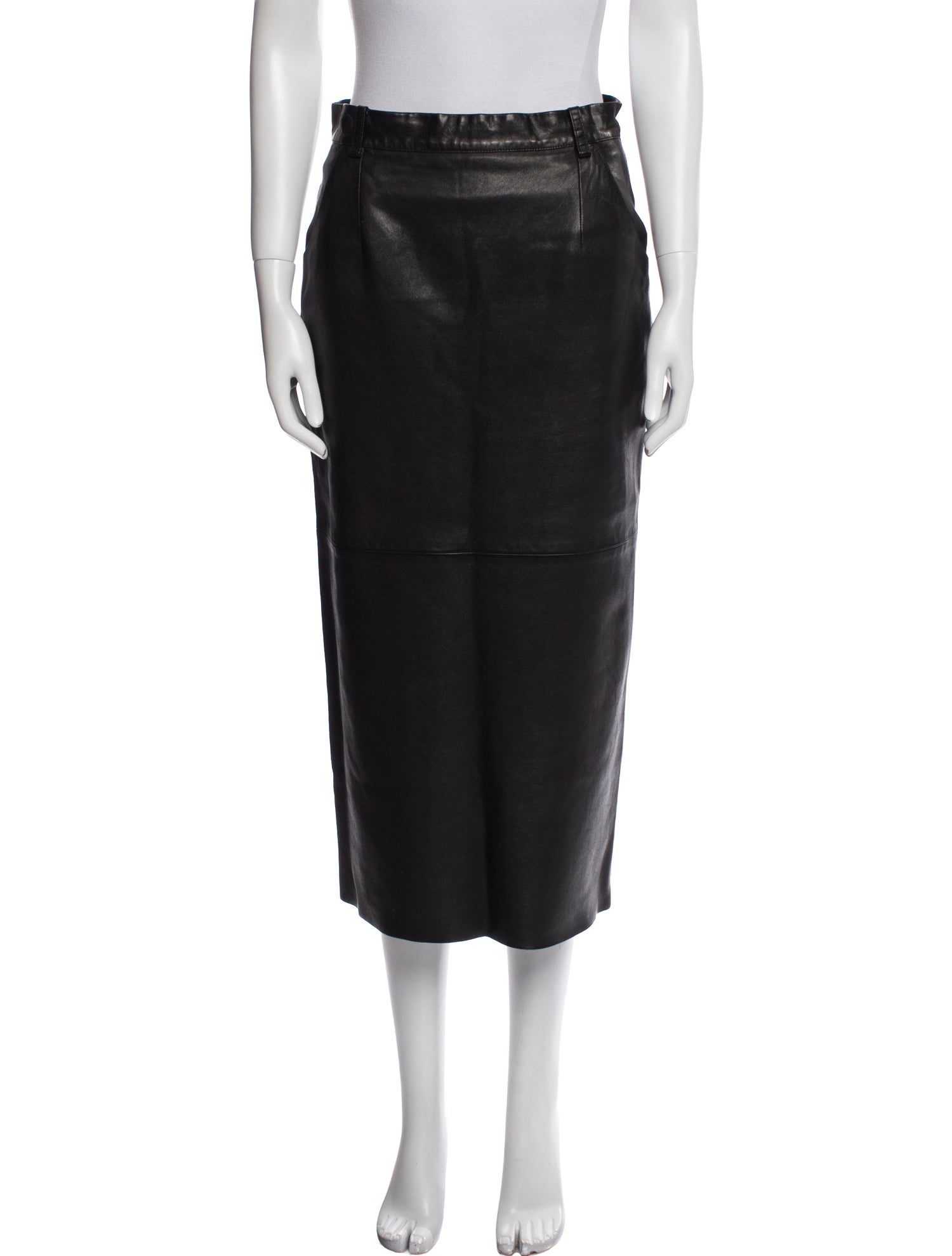 Magda Butrym Leather Midi Length Skirt