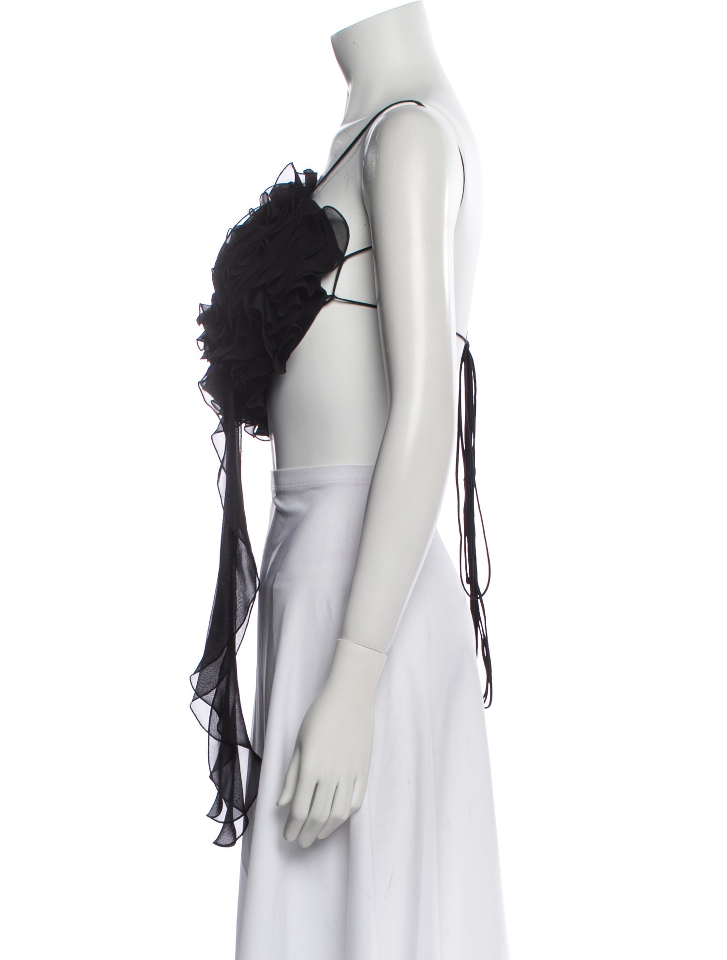 Magda Butrym Silk Strapless Crop Top