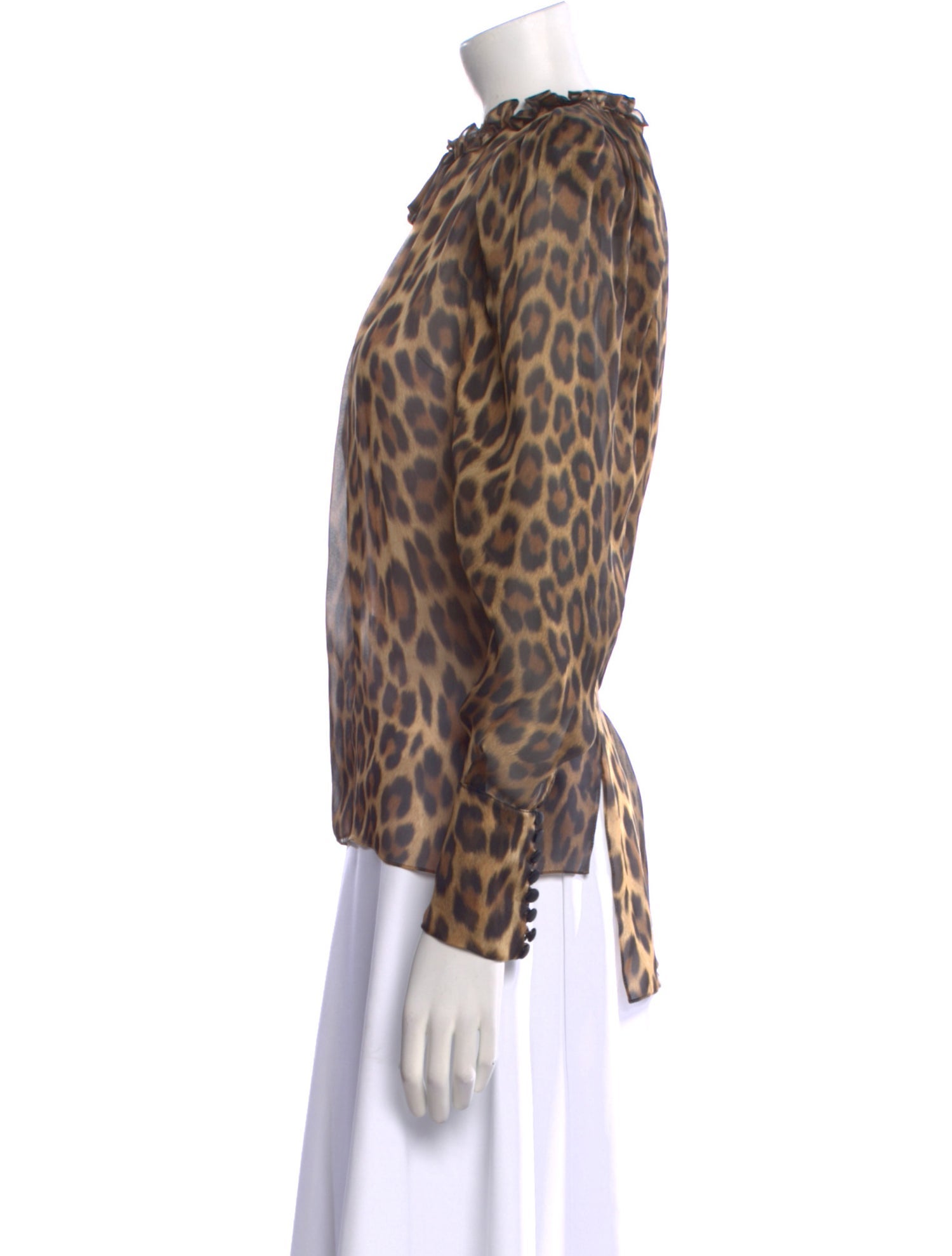 Magda Butrym Silk Animal Print Blouse