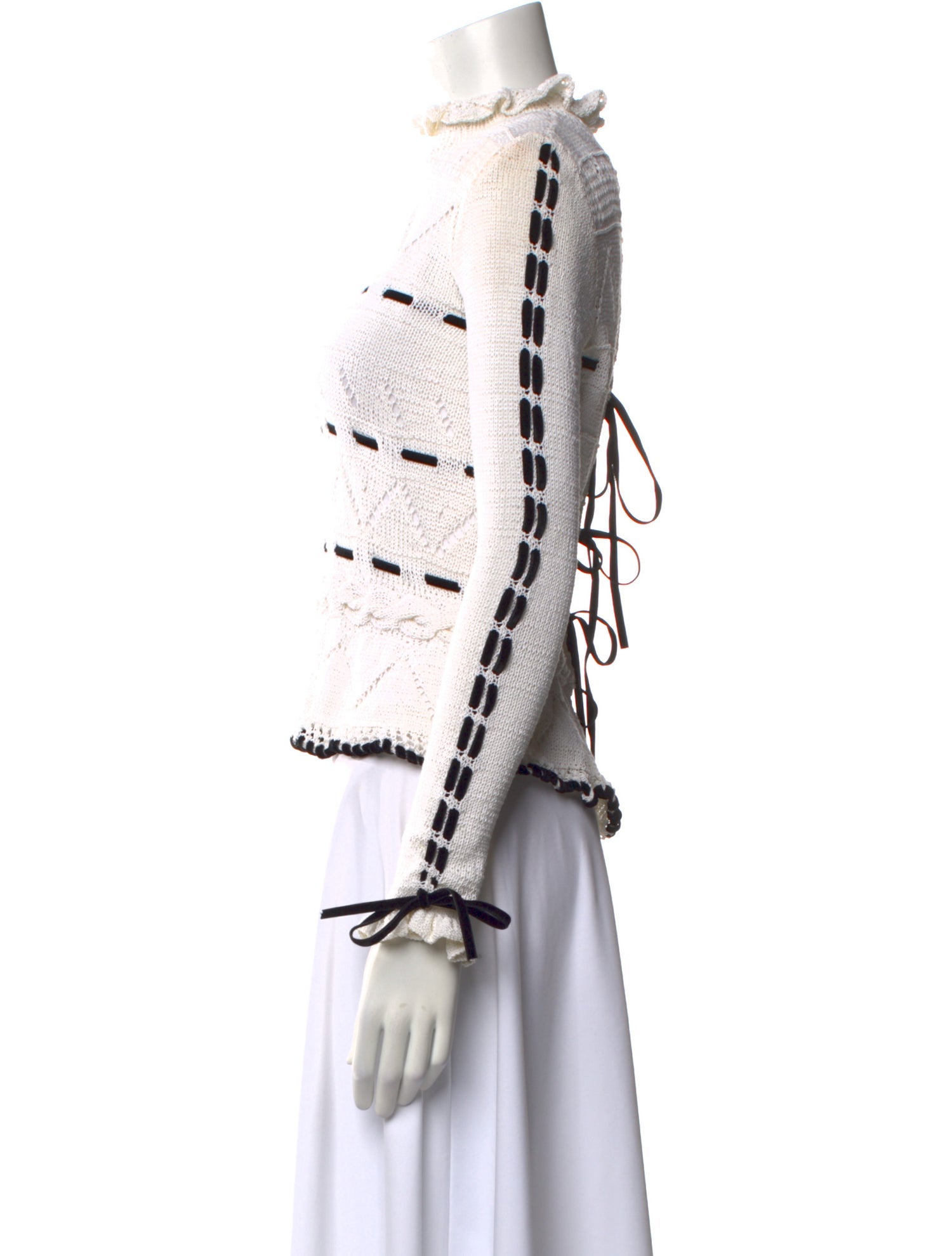 Magda Butrym Striped Mock Neck Sweater