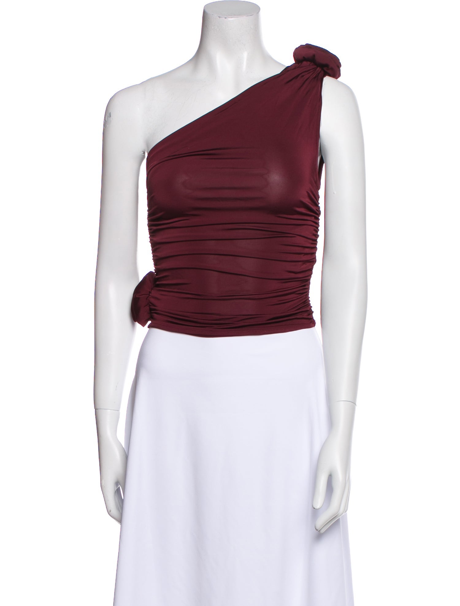 Magda Butrym One-Shoulder Sleeveless Crop Top