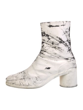 Maison Margiela Leather Tie-Dye Print Boots
