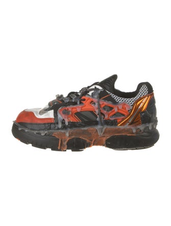 Maison Margiela Leather Printed Athletic Sneakers