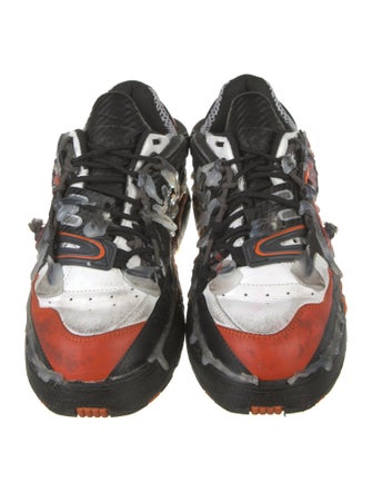Maison Margiela Leather Printed Athletic Sneakers
