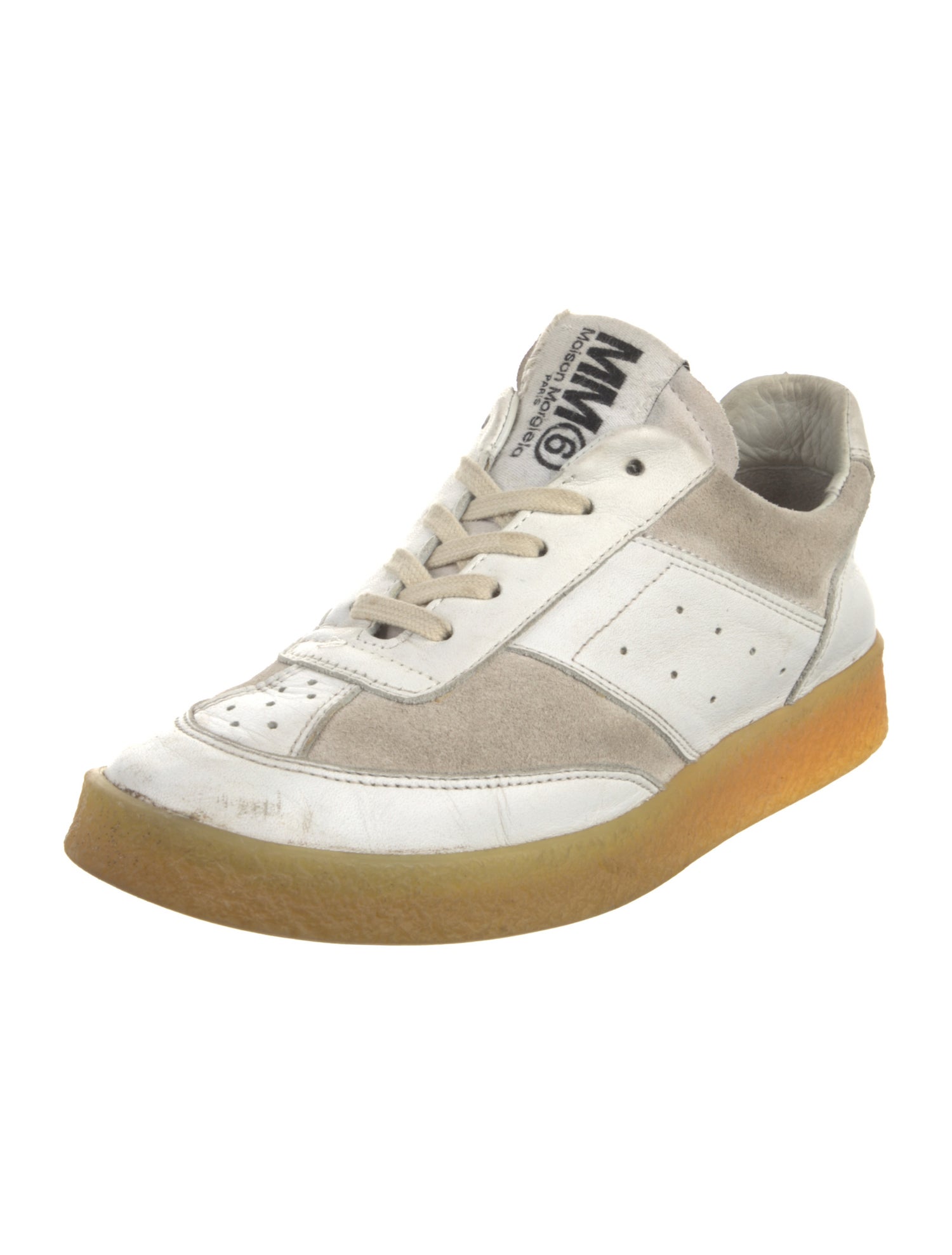 Maison Margiela Leather Colorblock Pattern Sneakers