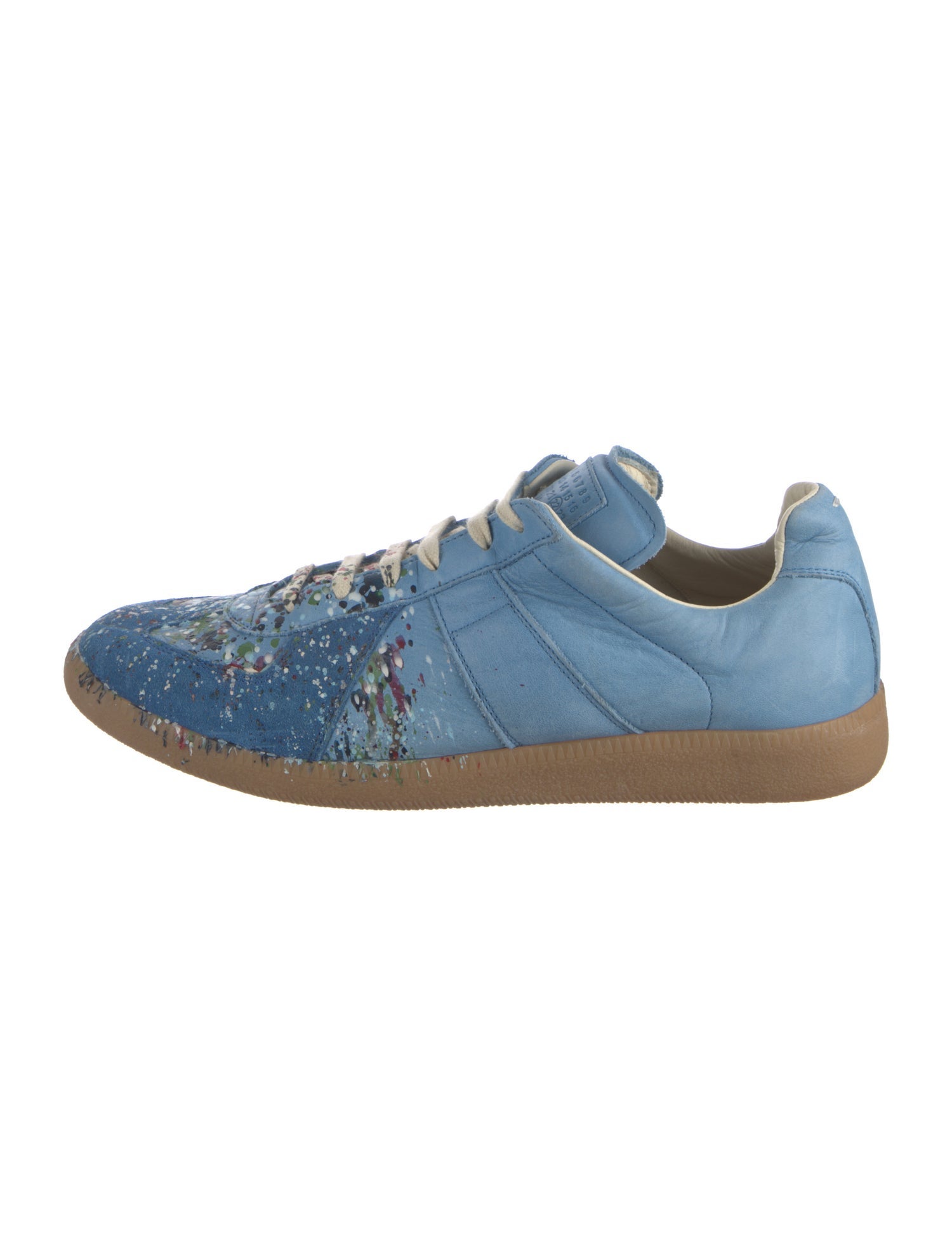 Maison Margiela Leather Tie-Dye Print Sneakers