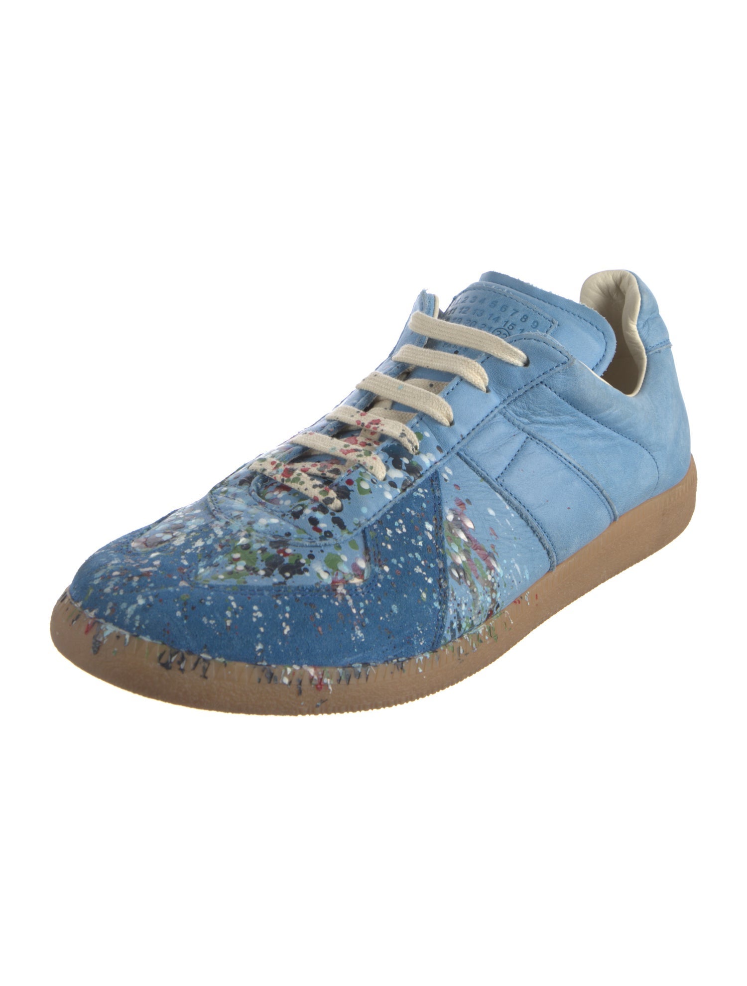 Maison Margiela Leather Tie-Dye Print Sneakers