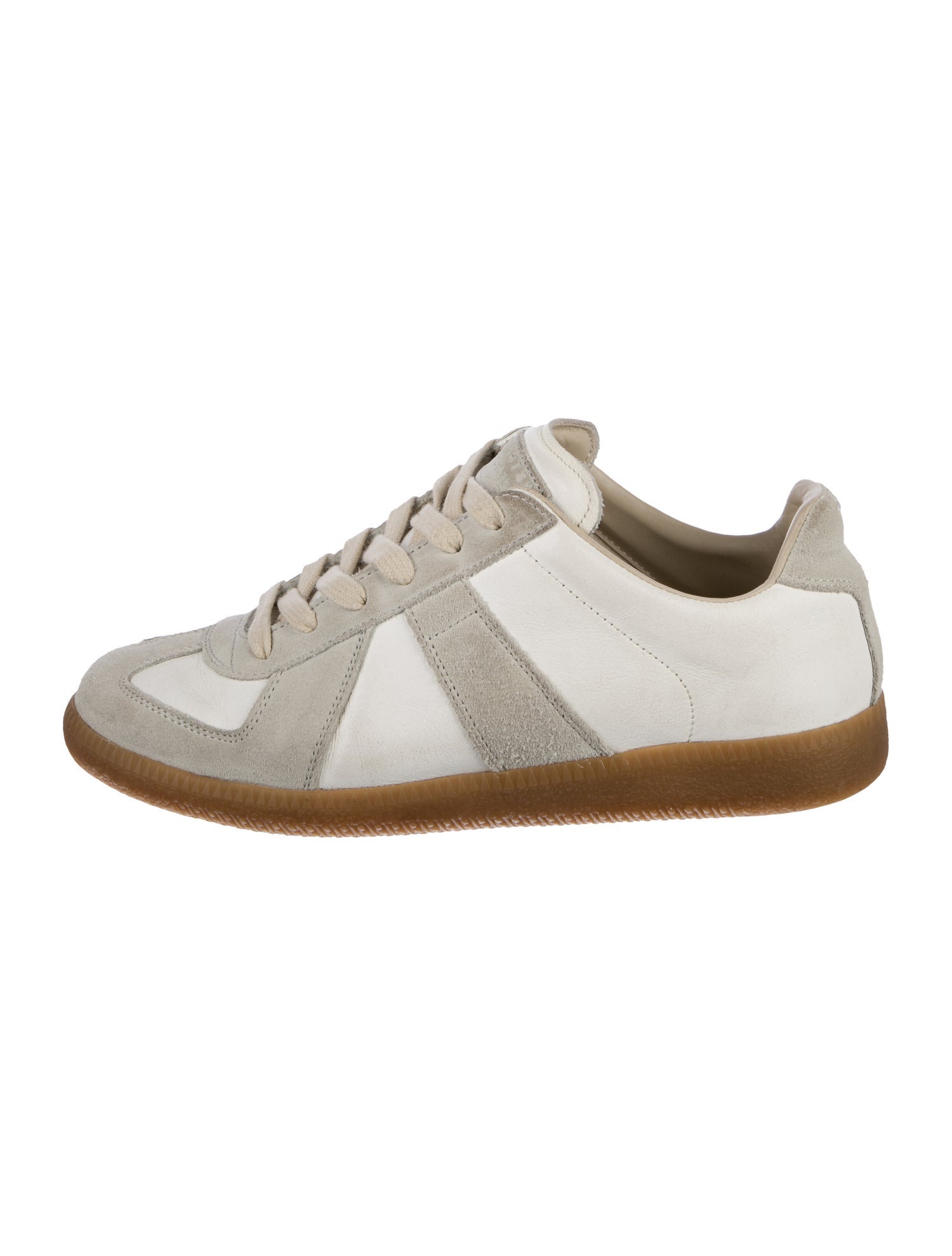 Maison Margiela Leather Colorblock Pattern Sneakers