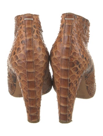 Maison Margiela Python Animal Print Lace-Up Boots