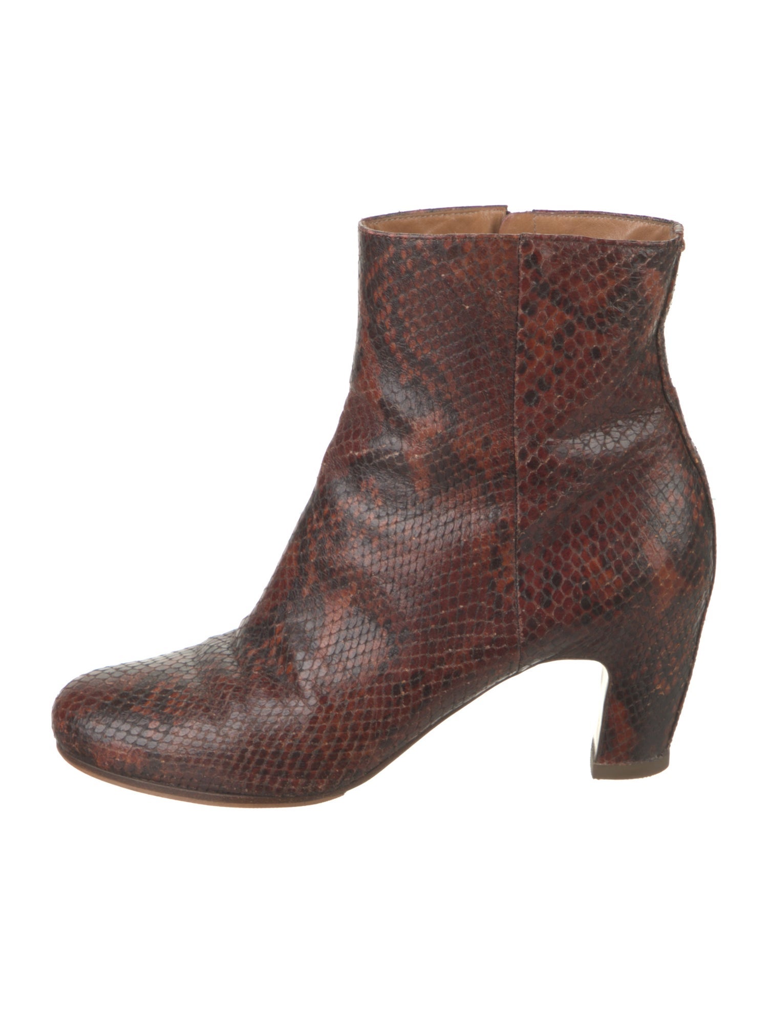 Maison Margiela Leather Animal Print Boots