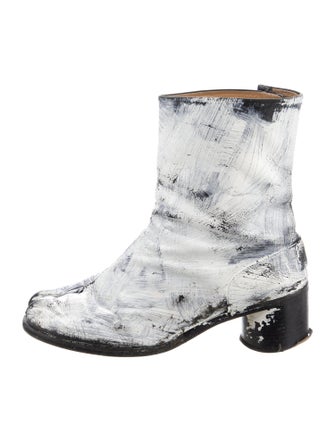 Maison Margiela Leather Tie-Dye Print Boots