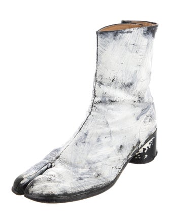 Maison Margiela Leather Tie-Dye Print Boots