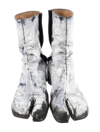 Maison Margiela Leather Tie-Dye Print Boots