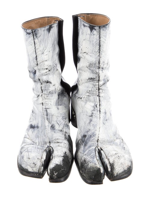 Maison Margiela Leather Tie-Dye Print Boots