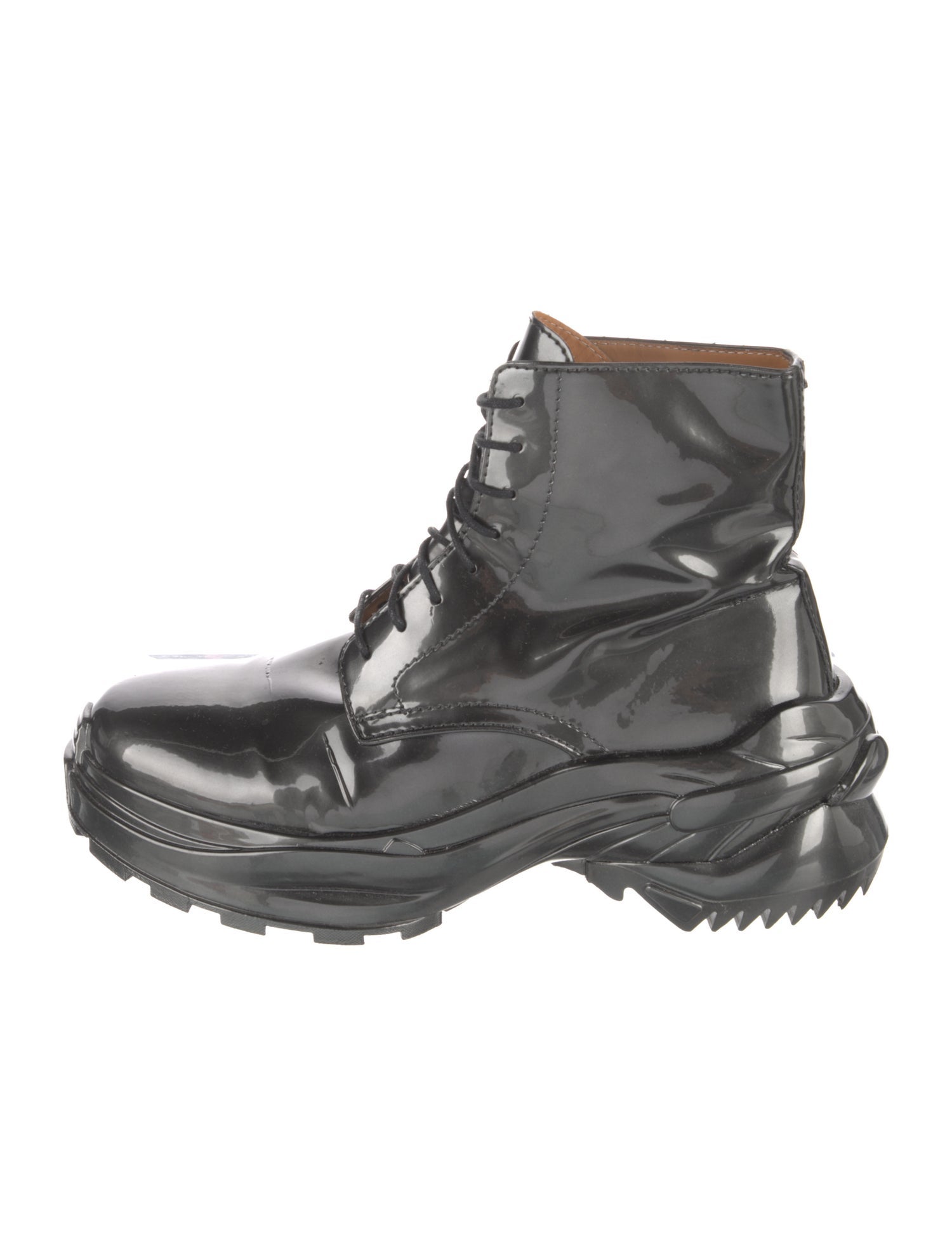Maison Margiela Patent Leather Lace-Up Boots