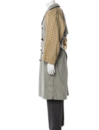 Maison Margiela 2022 Plaid Print Trench Coat