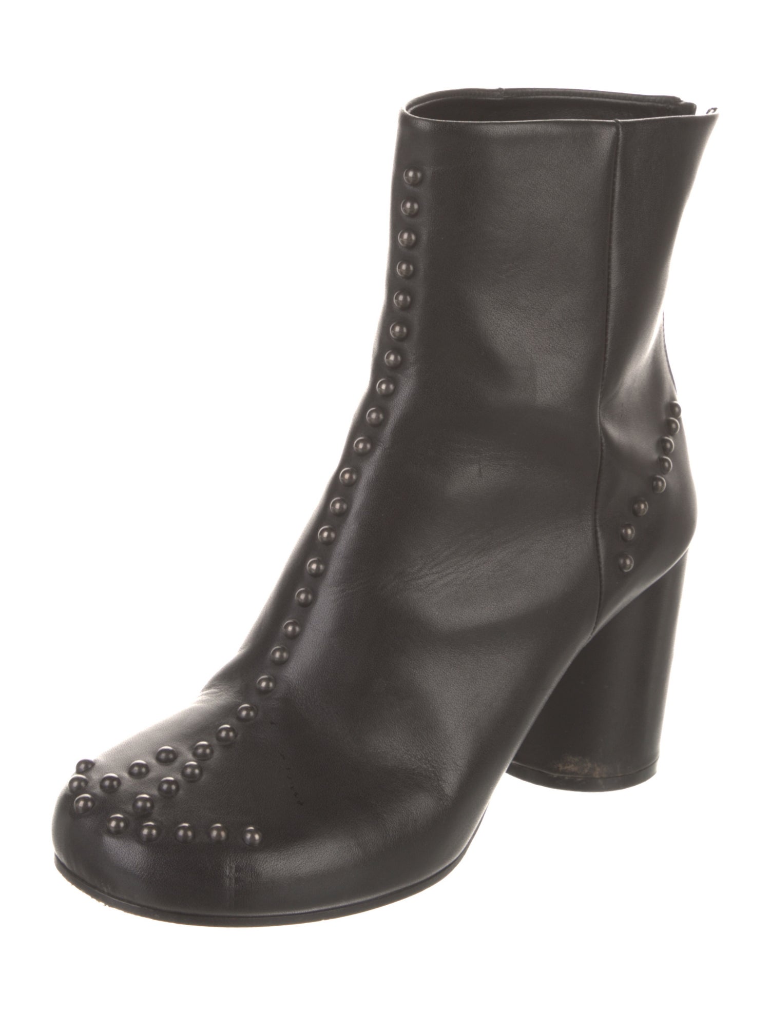 Maison Margiela Leather Studded Accents Boots