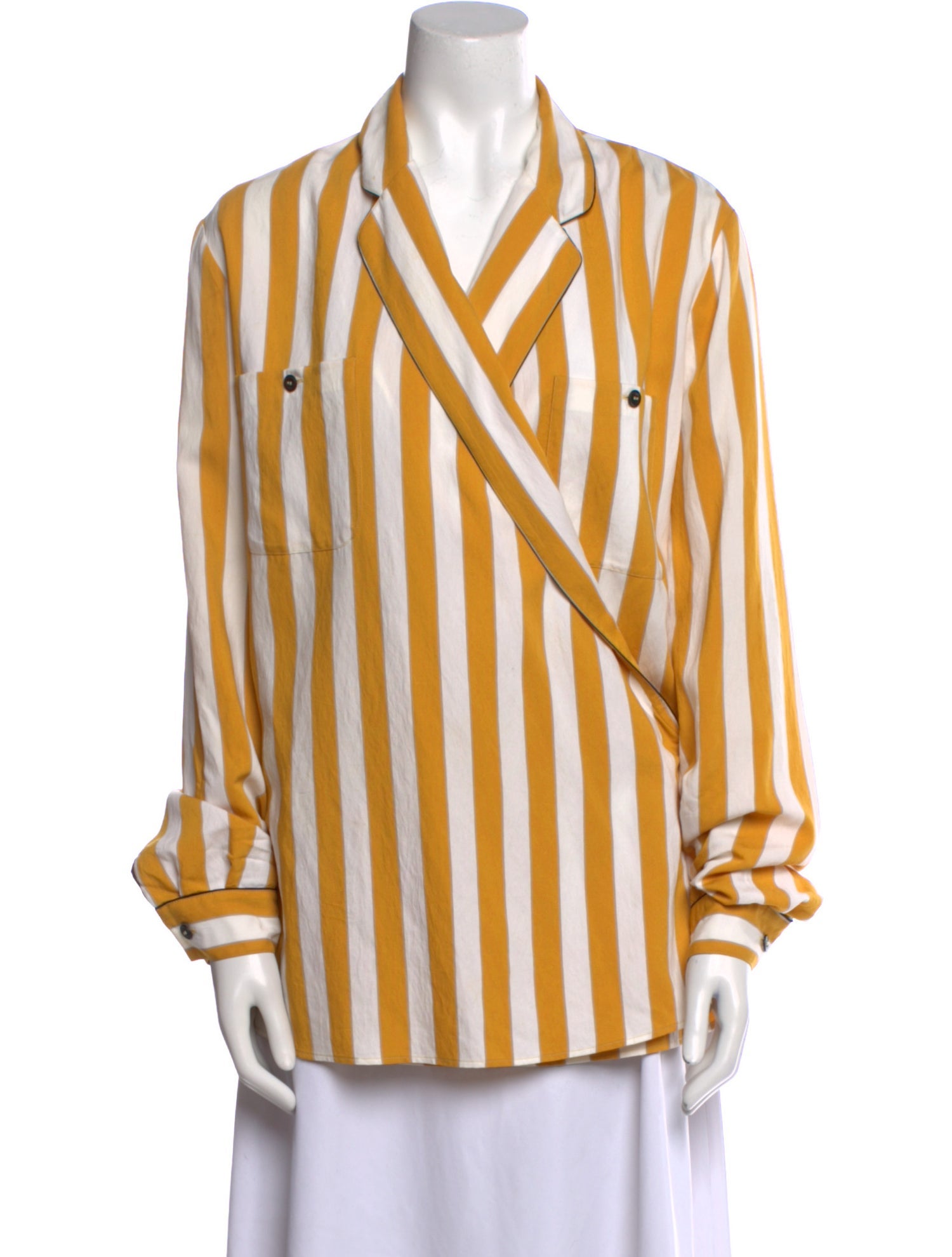 Maison Margiela 2018 Stripe Wrap Shirt Tunic