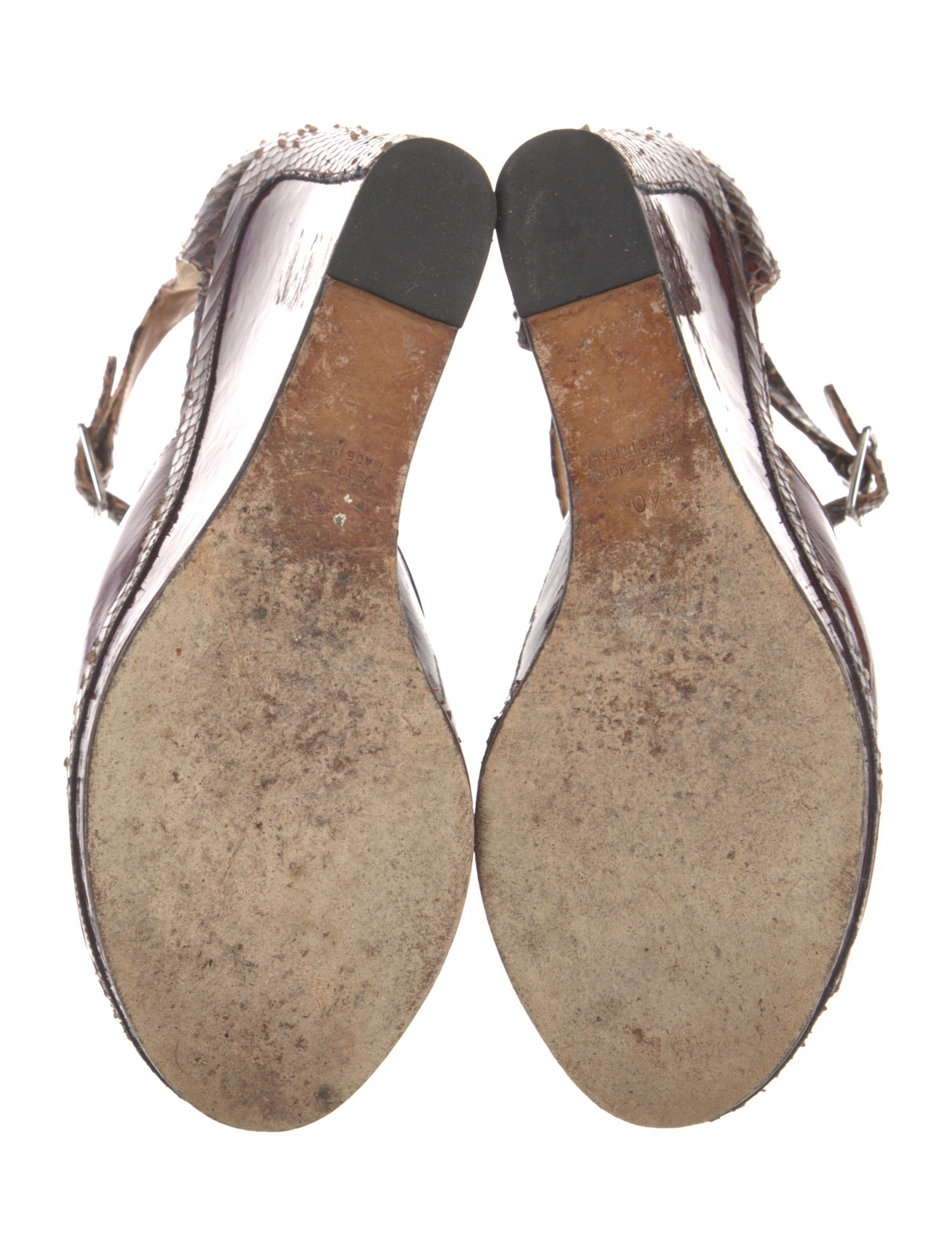 Maison Margiela Patent Leather Animal Print Sandals