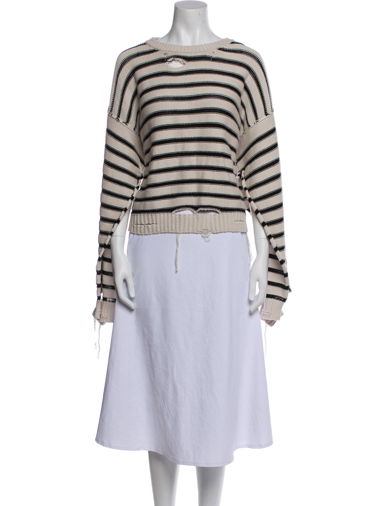 Maison Margiela Striped Crew Neck Sweater