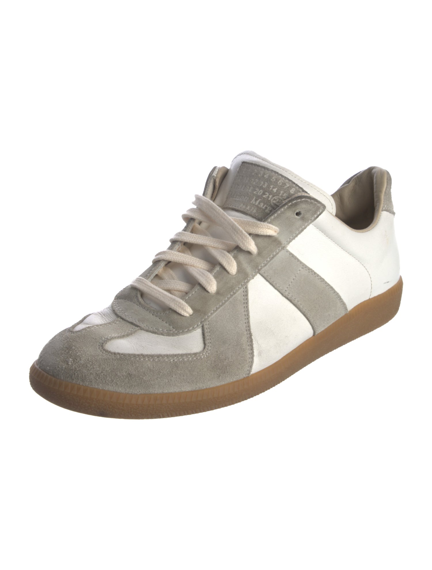Maison Margiela Leather Colorblock Pattern Sneakers