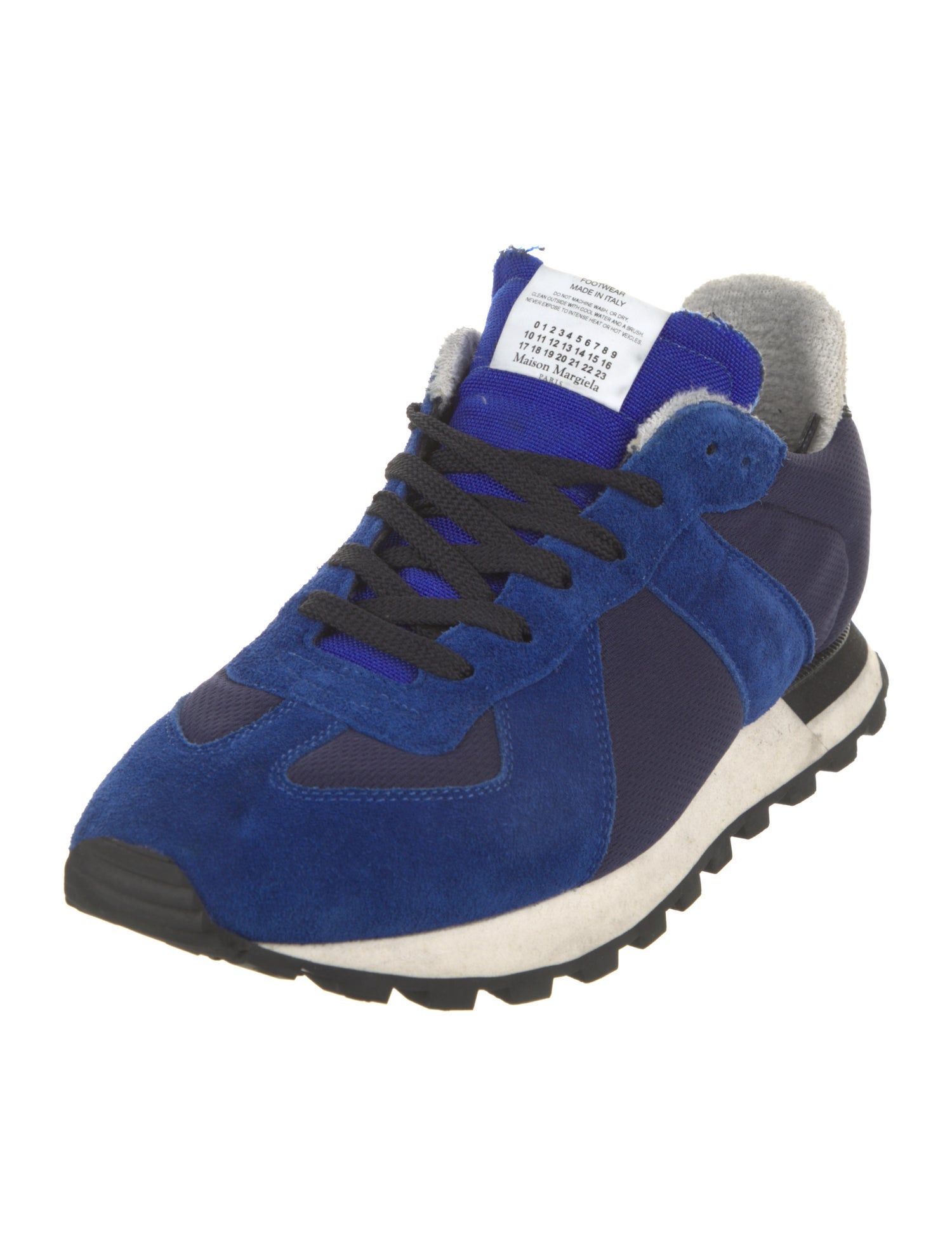 Maison Margiela Suede Colorblock Pattern Sneakers