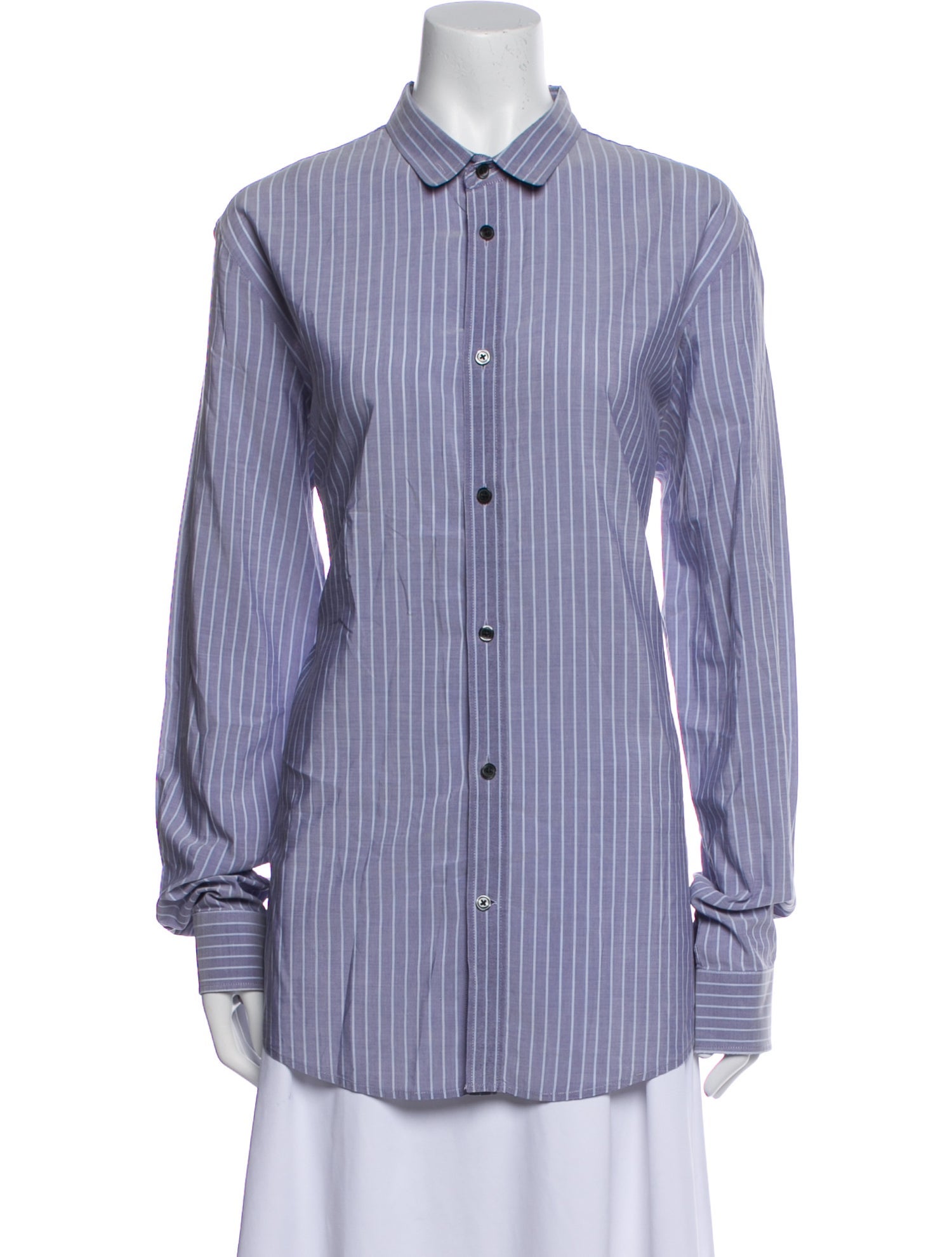 Maison Margiela Striped Long Sleeve Button-Up Top