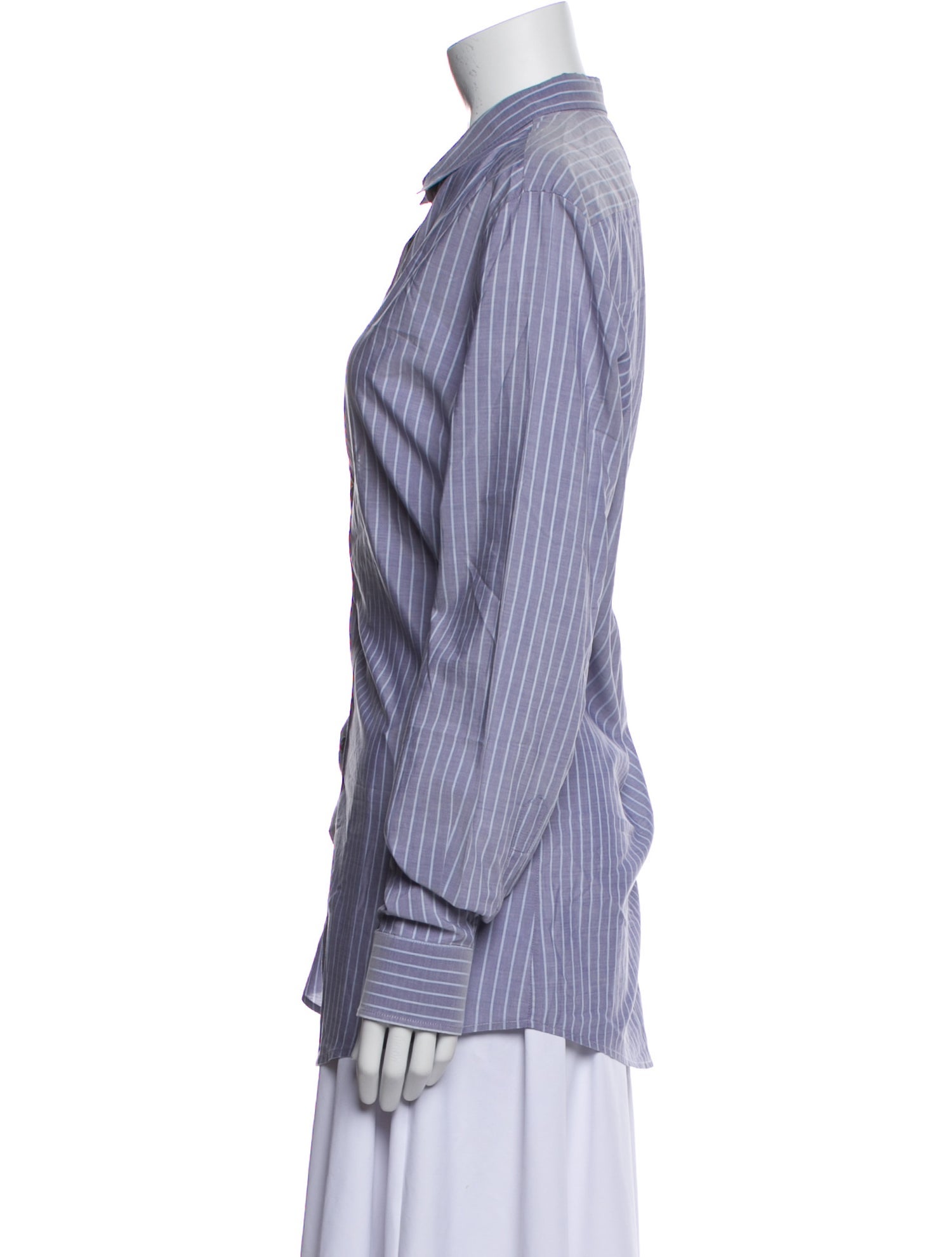 Maison Margiela Striped Long Sleeve Button-Up Top