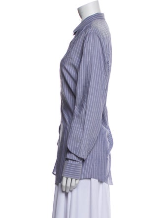 Maison Margiela Striped Long Sleeve Button-Up Top
