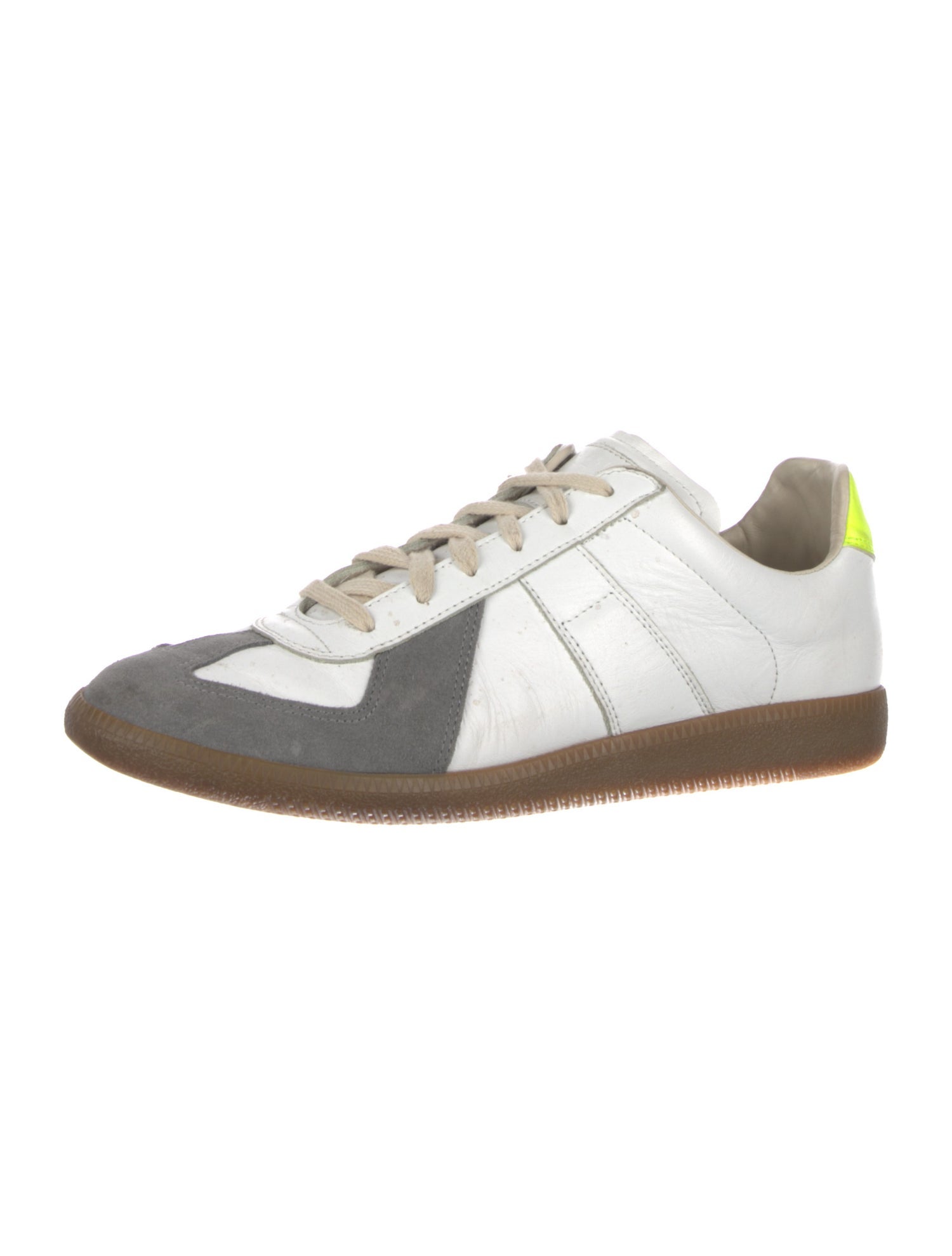 Maison Margiela Leather Colorblock Pattern Sneakers