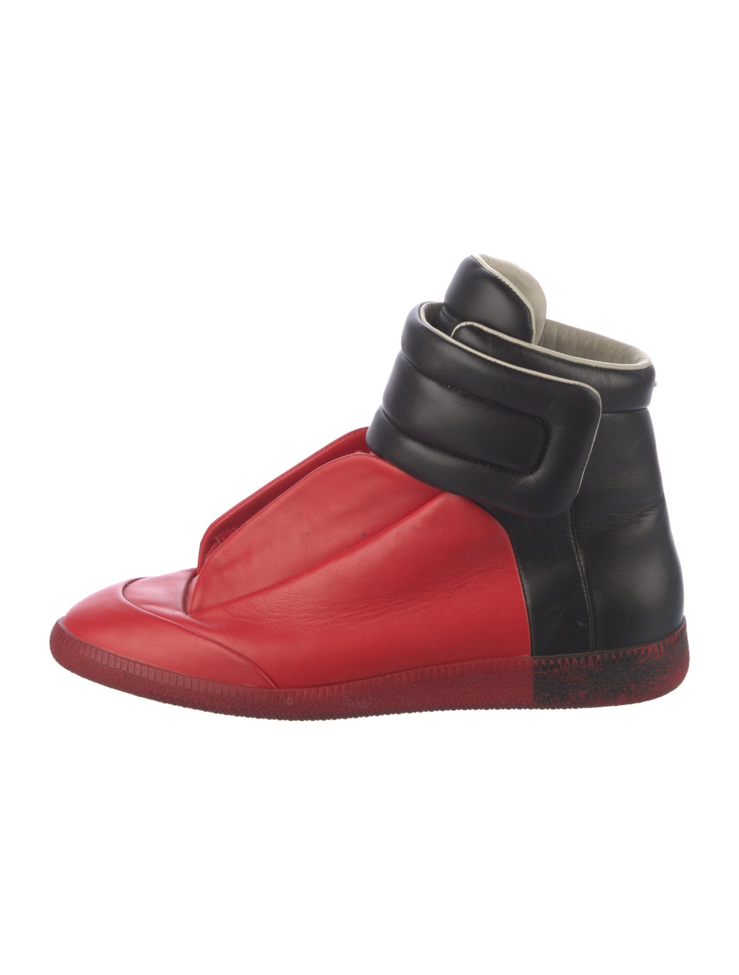 Maison Margiela Leather Colorblock Pattern Sneakers