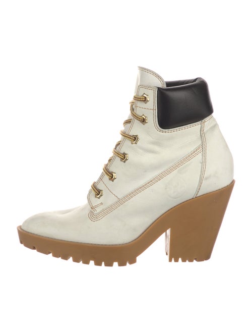 Maison Margiela Leather Colorblock Pattern Lace-Up Boots