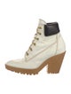 Maison Margiela Leather Colorblock Pattern Lace-Up Boots
