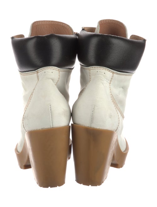 Maison Margiela Leather Colorblock Pattern Lace-Up Boots